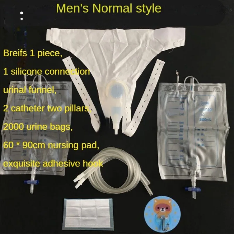 Portable Urinal External Catheter for Men Male Catheter Urine Bag Sheath Reusable Male Female for Urinary Incontinence