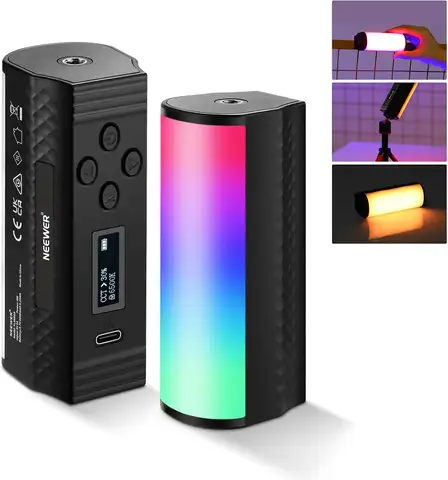 NEEWER Basic Magnetic Handheld Light Wand, 360° Full RGB Mini LED Video Light Stick,  2500-8500K Dimmable Camera Tube Light