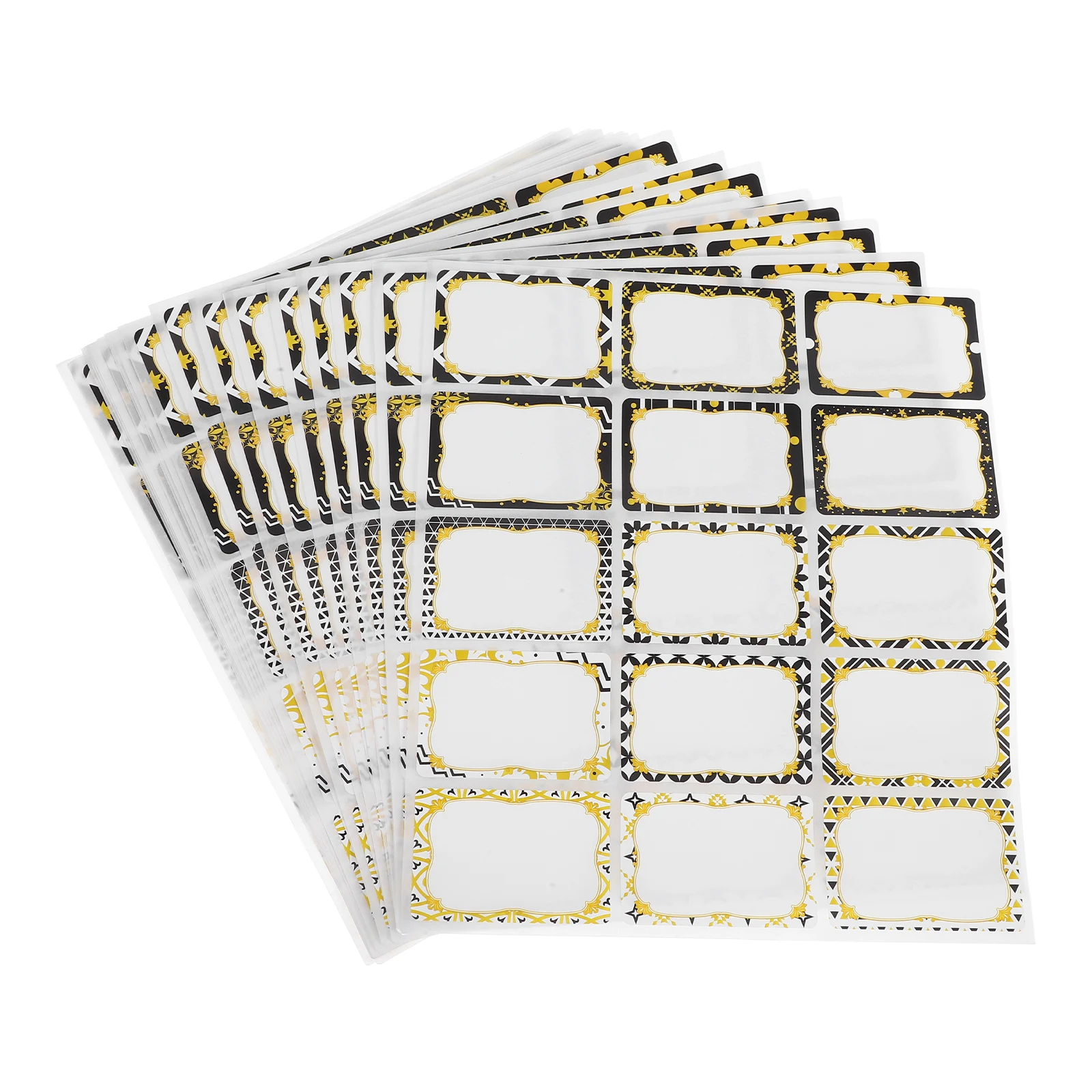 

345pcs Name Labels Stickers Colorful Borders Blank Writing Area Waterproof Adhesive School Office Supplies Classroom Tags