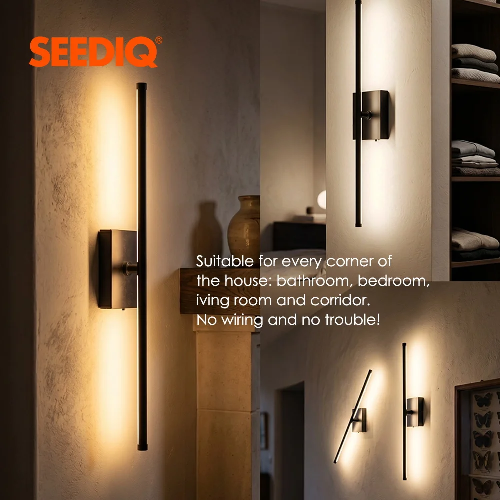 Removable Battery LED Wall Lamp Wireless 360° Large Capacity Rechargeable Wall Light for Living Room Bedroom Hallway Stairwell
