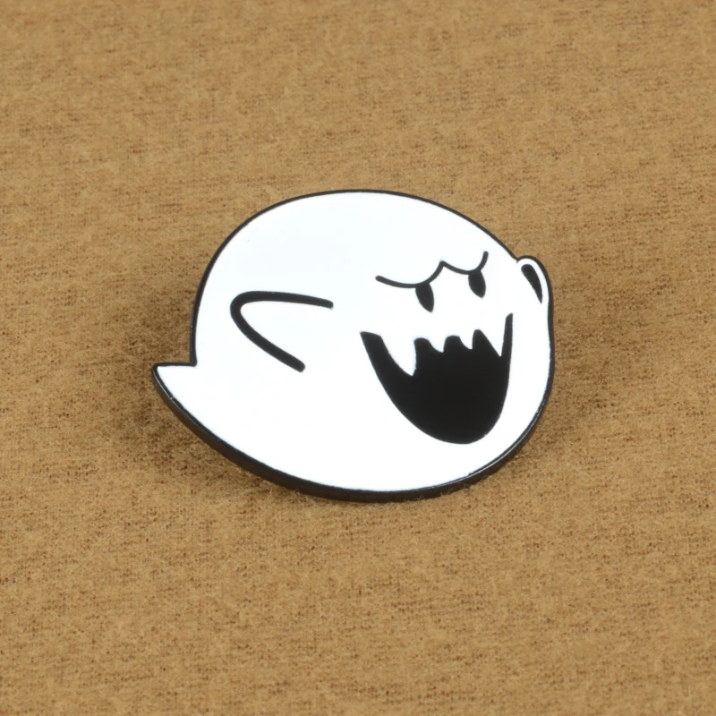 Super Pins Boo Brooches Badges Hard Enamel Pins Backpack Bag Hat Leather Jackets Fashion Accessory Super White Ghost Bros Gifts