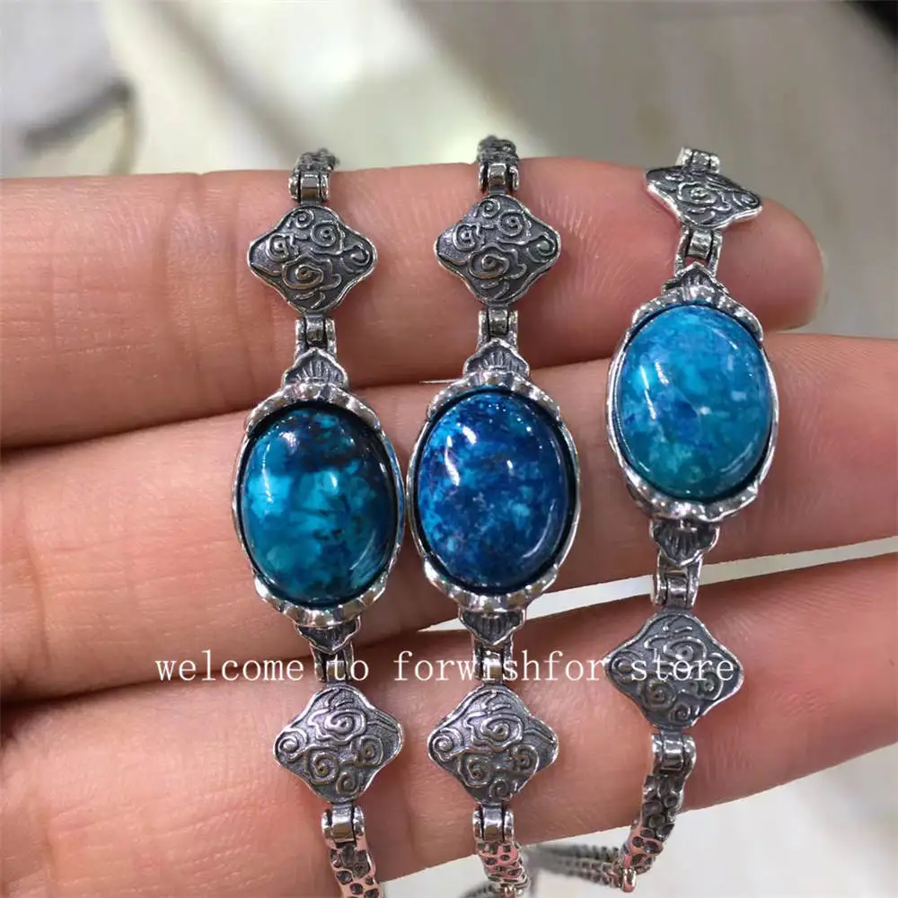 Natural Labrador Moonstone 925 Silver Bracelet Grey Halo Apatite Bracelet Charm Silver Bracelet Women's Gift