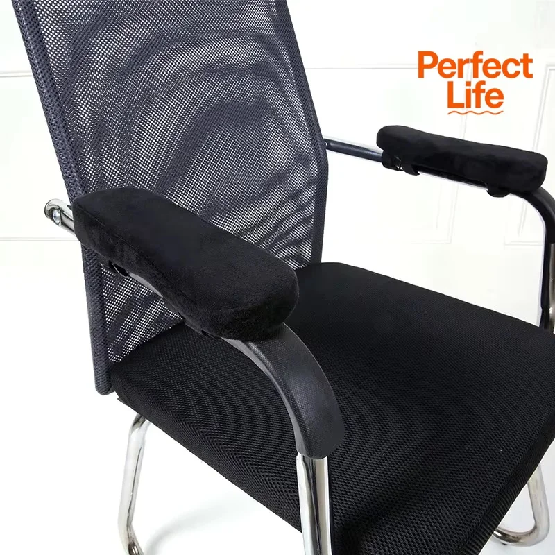 1/2Pcs Black Memory Foam Armrest Pad for Office Chair Comfortable Elbow Pillow Sofa Cover Core Single Arm Pad for Chair