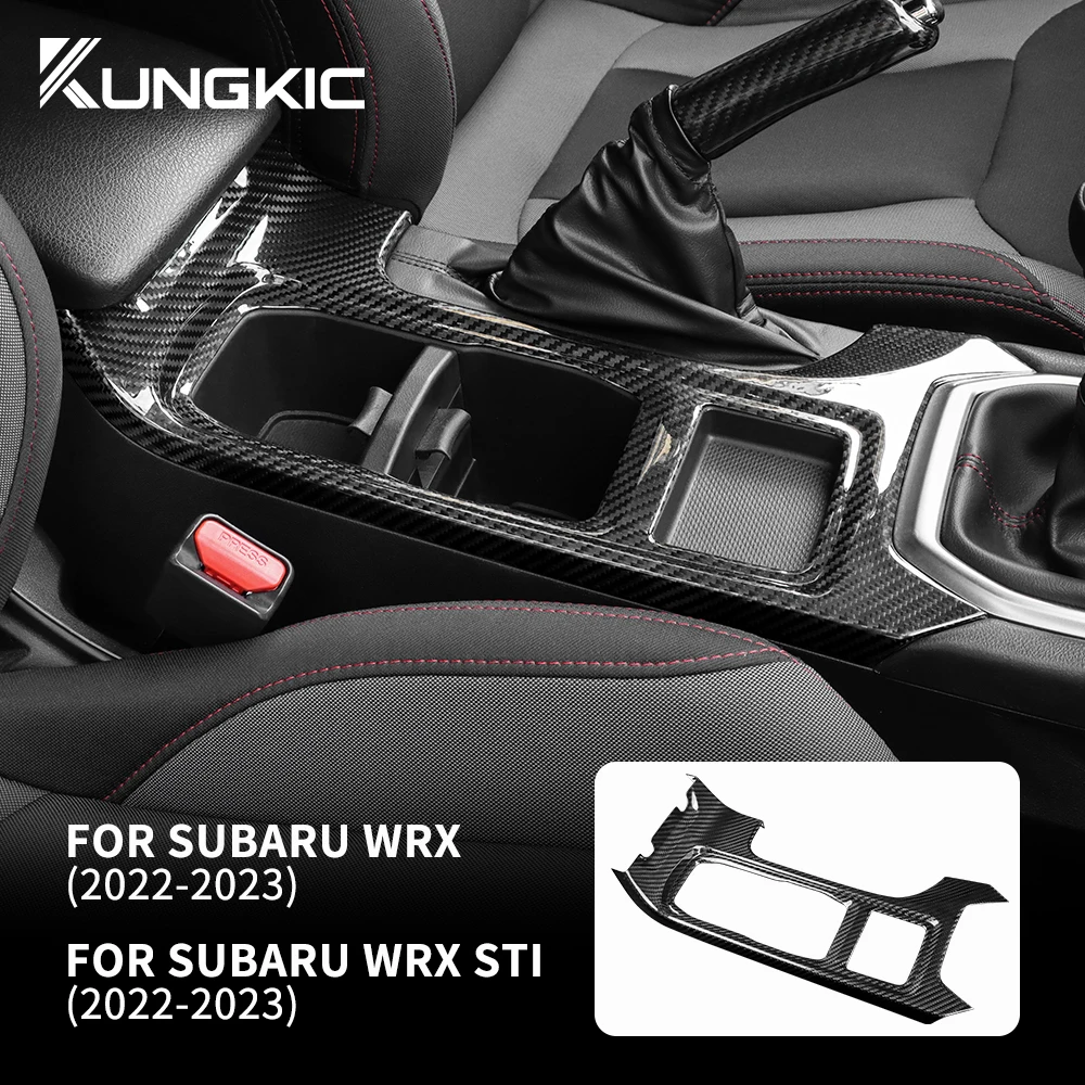 

KUNGKIC Real Hard Carbon Fiber Sticker For Subaru WRX 2022 2023 Water Cup Holder Frame Decoration Cover Trim Accessories