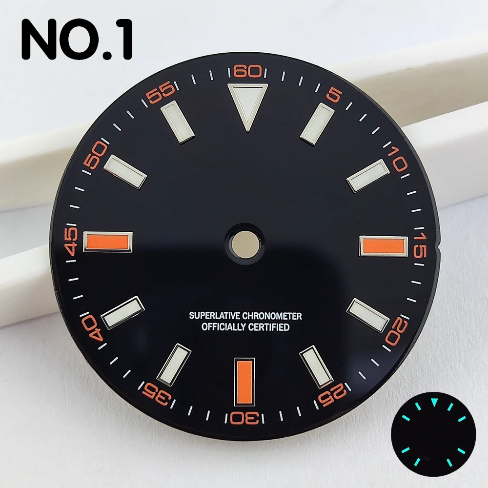 NH35 다이얼 오렌지 스케일 다이얼 28.5mm 시계 다이얼 NH35/NH36 무브먼트 시계 부품 교체 부품 맞춤 로고 지원