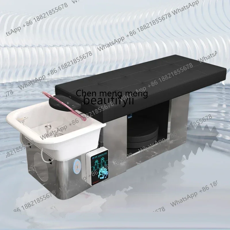 xzWater circulation fumigation hair treatment Electric push-pull shampoo bed Barber shop Hair shop Beauty salon