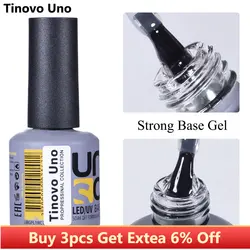 Tinovo Uno-Gel de base de bain pour manucure, vernis à ongles, gel UV transparent, apprêt longue durée, renforcement de la gomme naturelle, 15ml, N64.