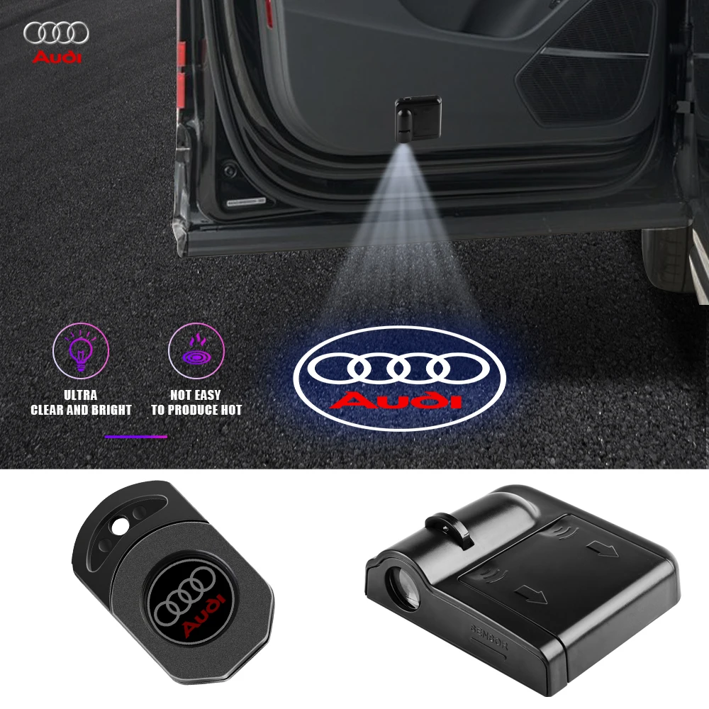 Wireless Car Door Welcome Light Led HD Projector Lamp For Audi SLINE A3 A4 B8 8P 8V A6 A5 Q5 B7 B6 B9 QUTTRO RS Q3 Q7 S3 S4 