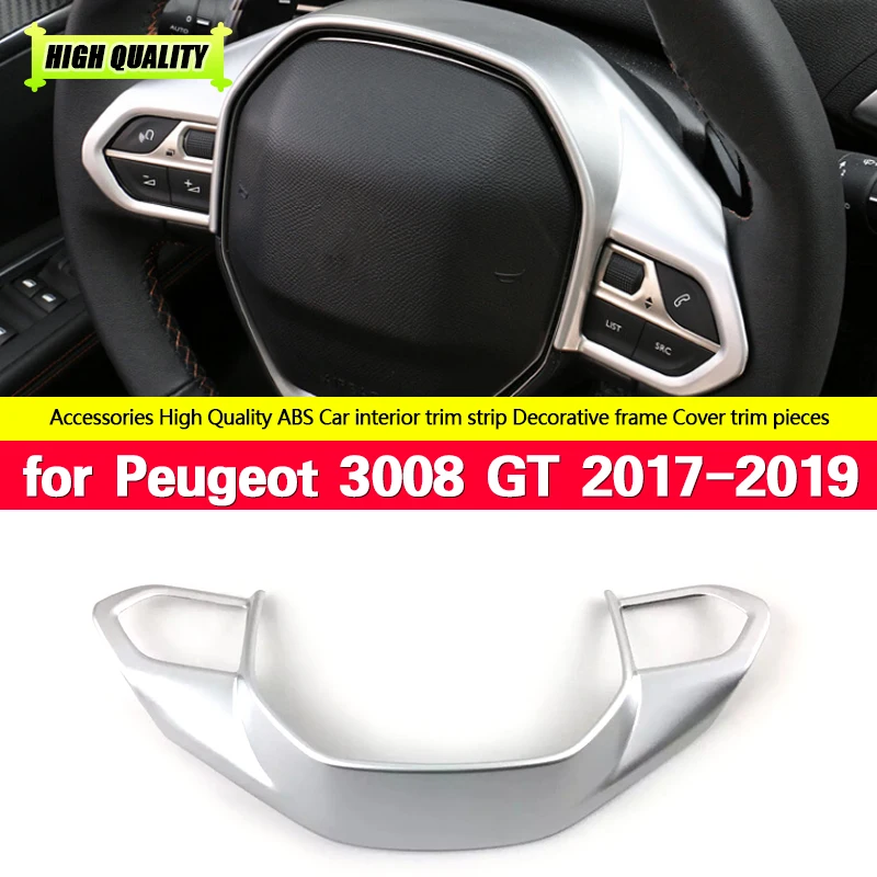 

ABS Car Styling Steering Wheel Sequins Sticker Decoration Trim Cover 3D Stickers For Peugeot 3008 GT 2017 2018 2019 Accessories