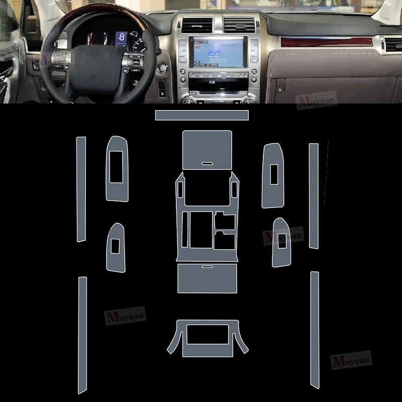 For Lexus GX 400 460 2010-2023 Gearbox Panel Navigation Screen Automotive Interior TPU Protective Film Anti-Scratch Sticker
