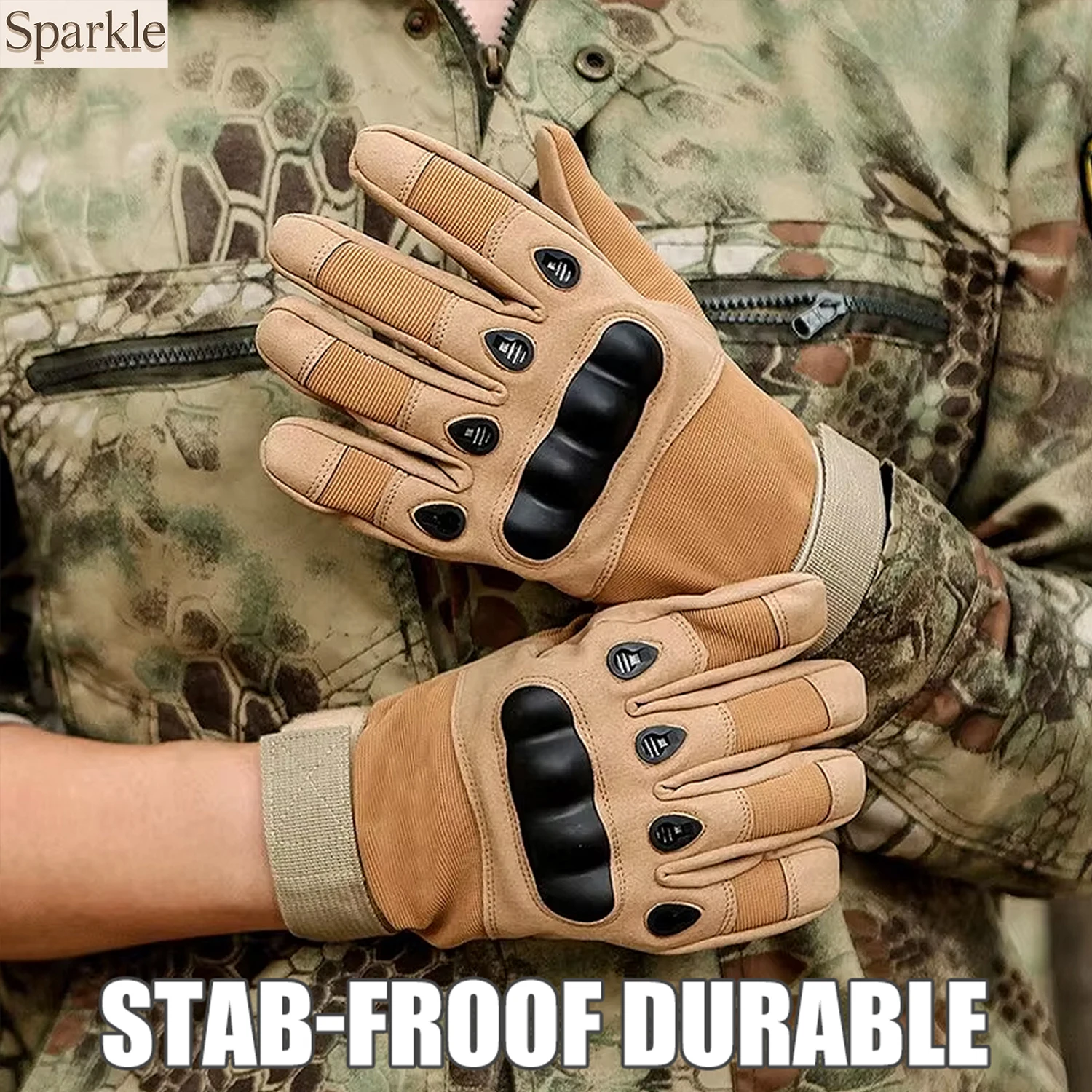

Full-Finger Tactical Gloves All-Season Outdoor Mountaineering Sports Fitness Touchscreen Anti-Slip Wear-Resistant for Climbing