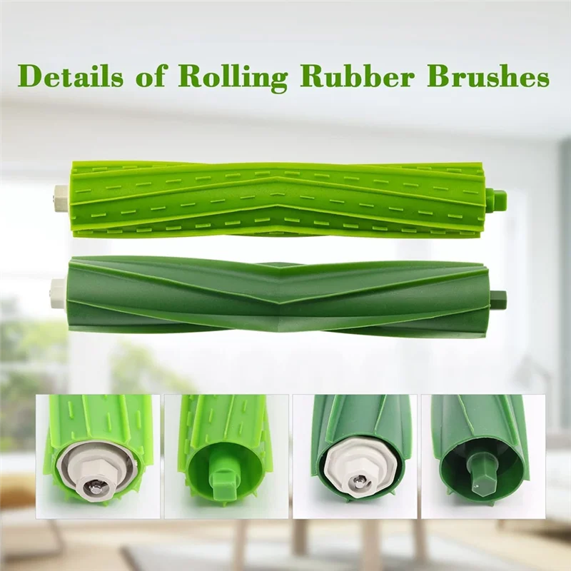 Juego de LITE-4 de cepillos de rodillo de goma para Irobot E & I & J Series J8 + I7 + I1 I2 I3 I4 I6 I6 + I8 I8 + Plus E5 E6 E7 Accesorios