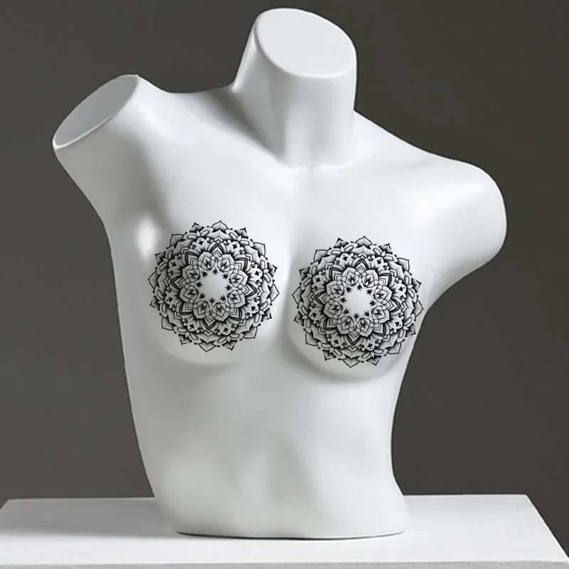 ملصقات وشم على الصدر للسيدات عصرية مثيرة، ملصقات للحلمات، عصير عشبي مقاوم للماء والعرق، ملصقات مؤقتة بلون سادة #4