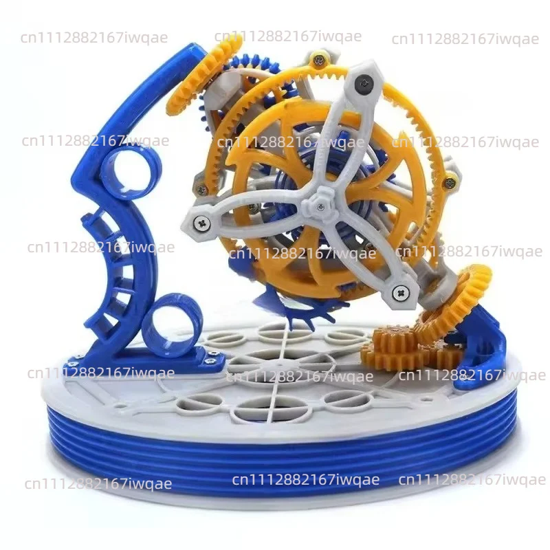 Dual axis tourbillon model power 3D printing pendulum clock mechanical principle desktop pendulum gear