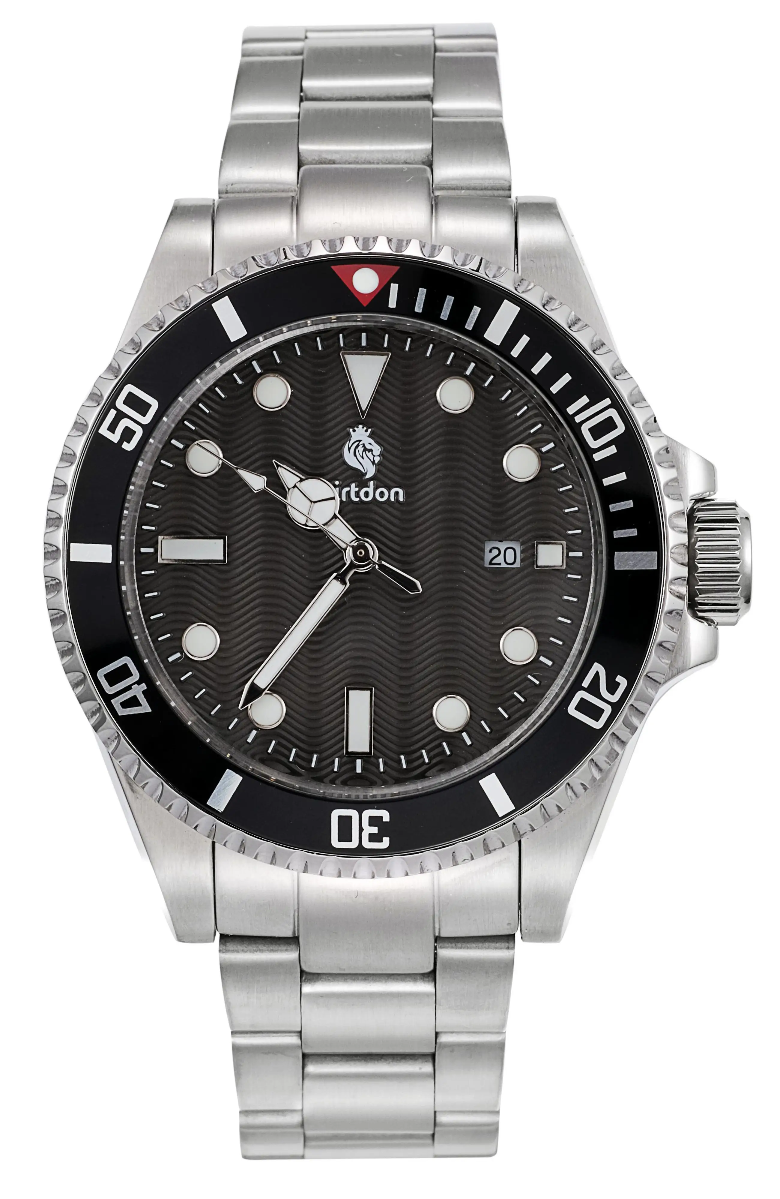 Airtdon Fashion Mens orologi Luxury Silver acciaio inossidabile orologio da polso al quarzo uomo Business Watch for Men Calendar Reloj Hombre