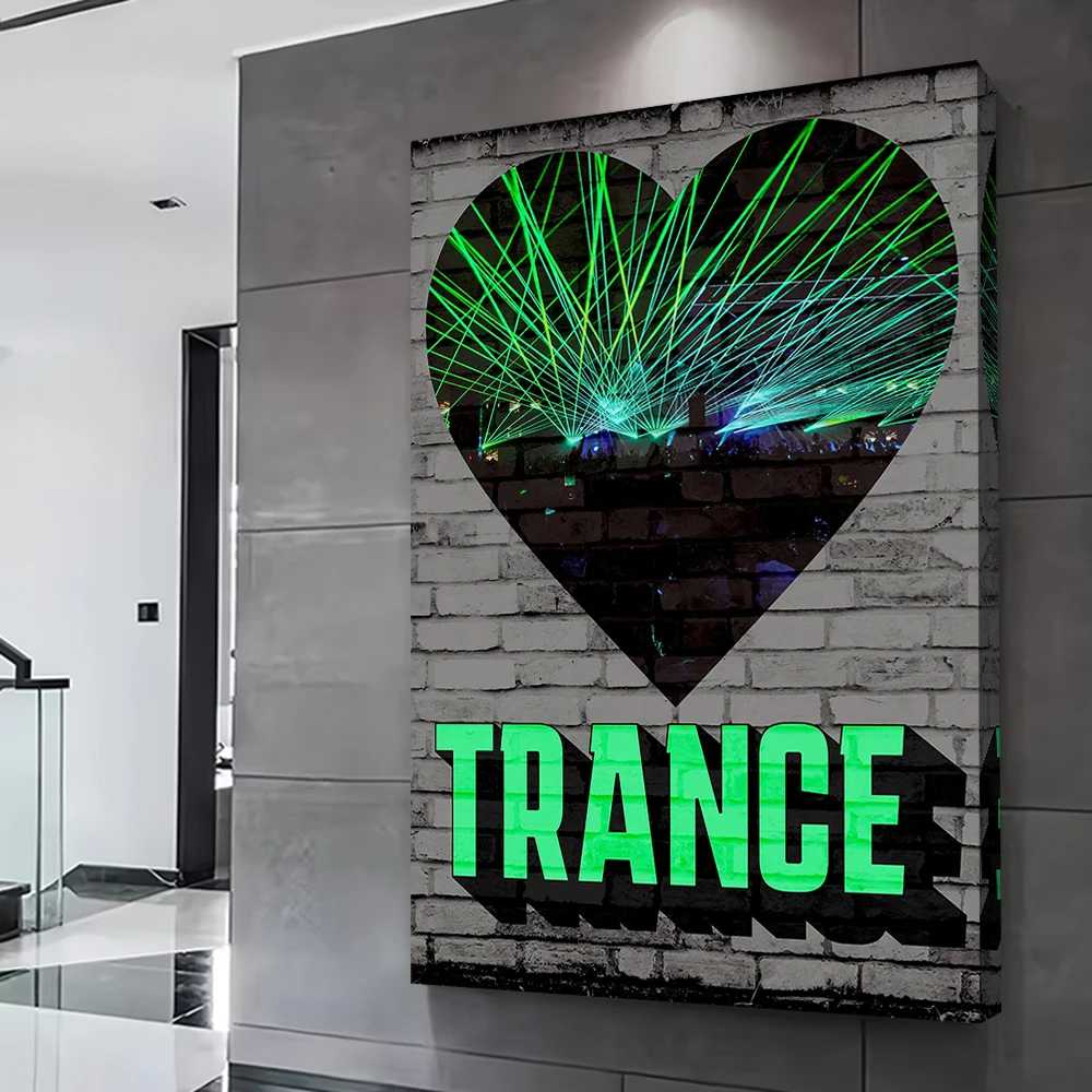 Love Trance Music Printed Poster Customizable Pictures Wall Art Canvas Painting for Interior Decoration Living Room Bedroom Deco
