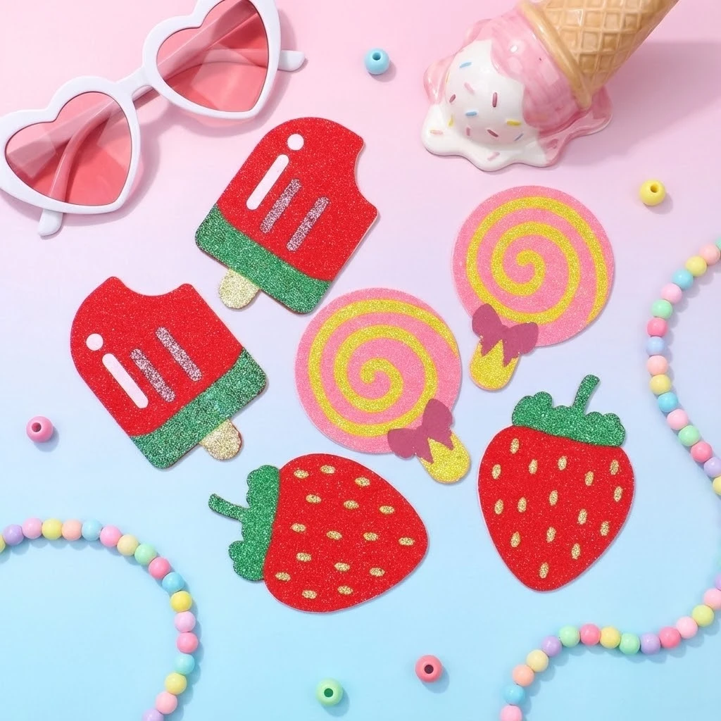 Sexy Glitter Nipple Cover Pasties Women Strawberry Watermelon Lollipop Breast Petals Stickers Rave Festival Party Lingerie Pads image 3
