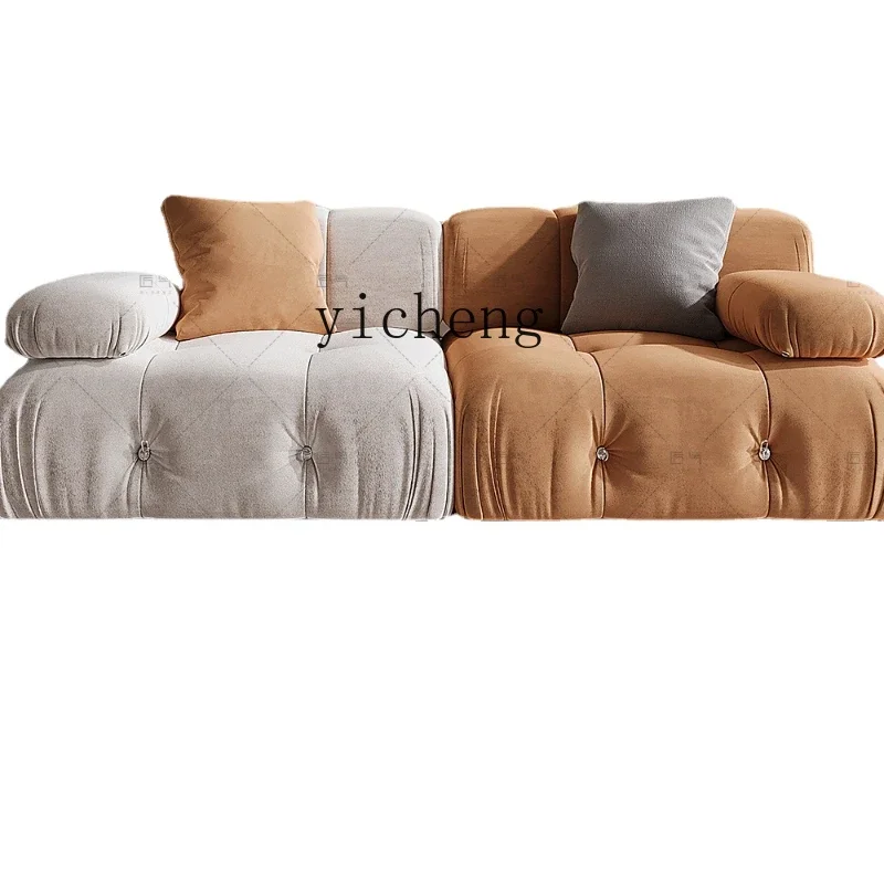 ZK Double Straight Row Sofa Living Room Modern Light Luxury Single Stitching Combination Home Leisure Small Apartment