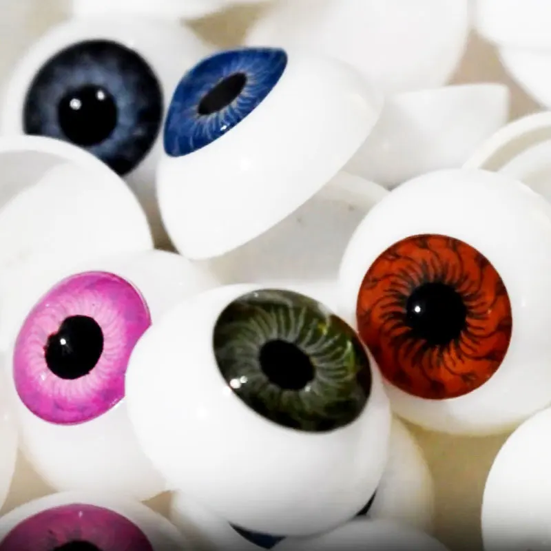 10PCS Round Eyeball Plastic Doll Eyes Mixed Color Buttons Safety Human Eyes for Puppet Plush Toy Making Accessory