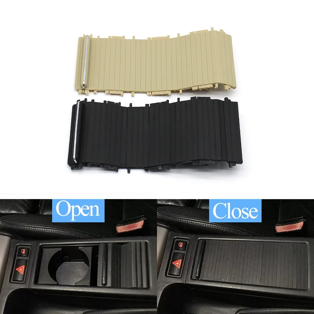 For BMW 3 Series E46 1998-2005 316 318 320 325 328 Interior Console Water Cup Holder Cover Roller Blind Sliding Curtain Cover