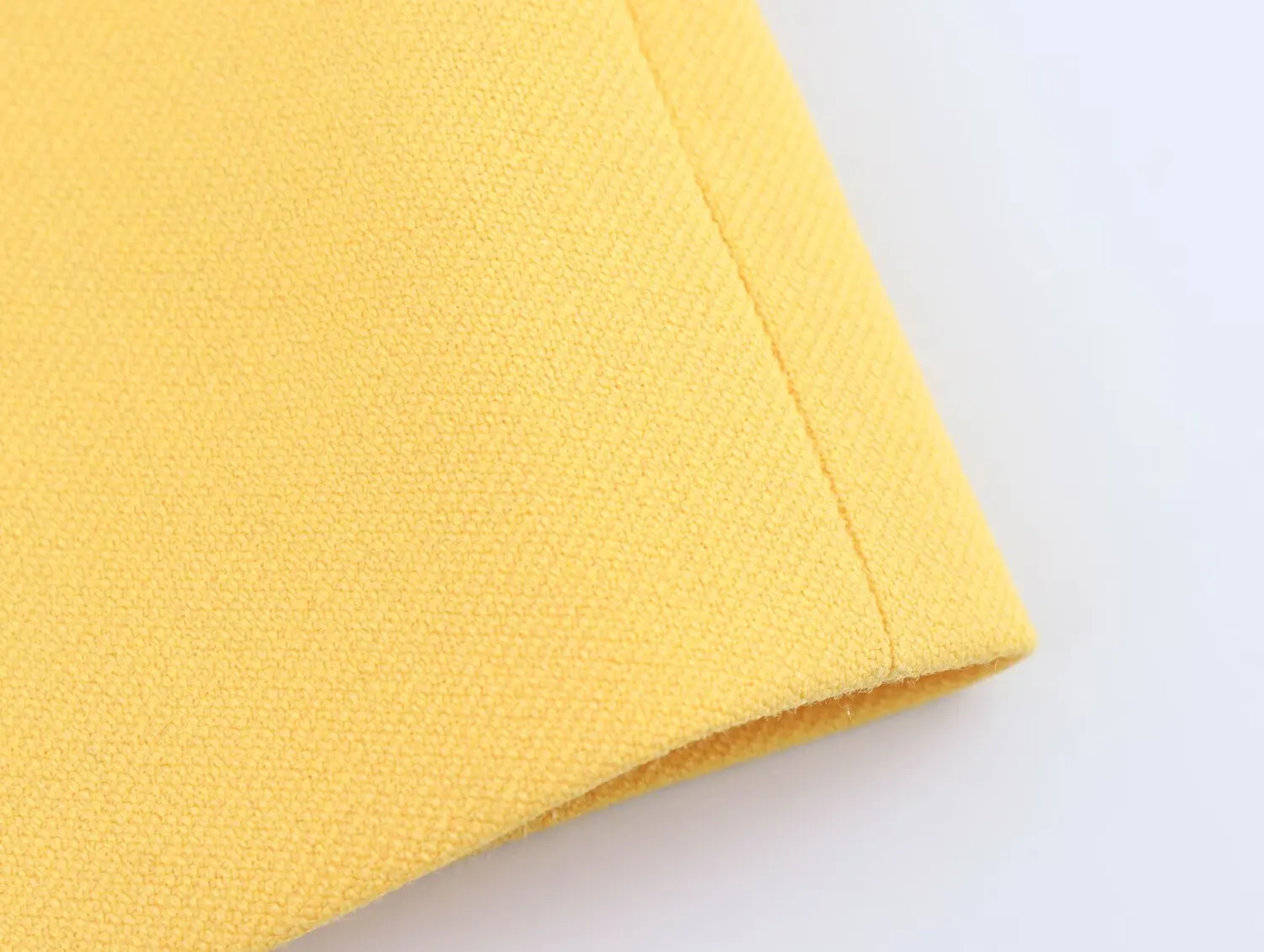 ZAJIA 2025 new women's clothing European and American style yellow front slit high waist temperament slim flared wide leg pants