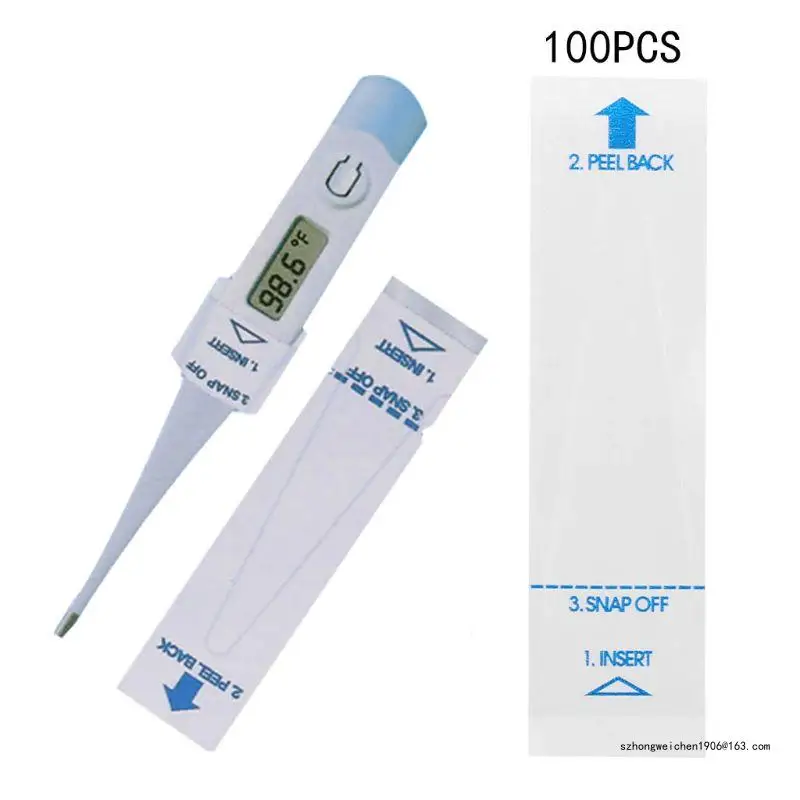 100PCS Digital Thermometer Probe Covers Universal Disposable Protector for Accurate Sanitary Rectal and Underarm