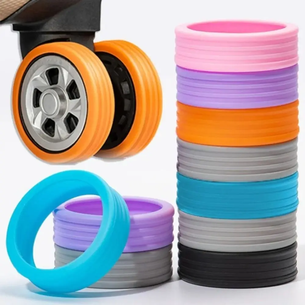 4/8PCS/Set Silicone Luggage Wheels Protector with Silent Sound Suitcase Parts Axles Travel Luggage Caster shoes