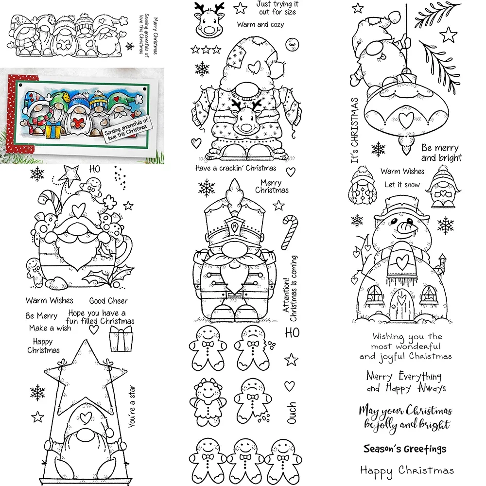 Weihnachts gnom Schneemann klare Briefmarken für DIY Handwerk machen Karte Fotoalbum Scrap booking Vorlage Kunst Dekoration Silikons tempel