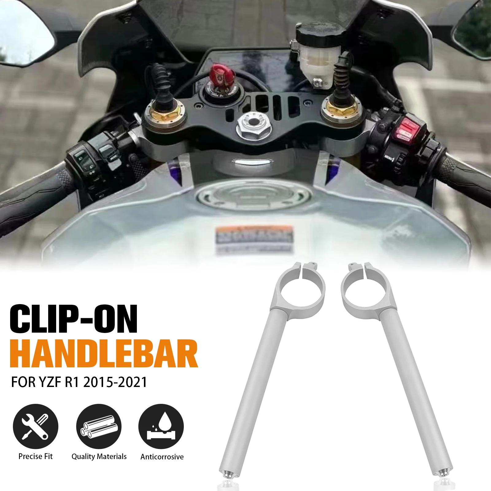 For Yamaha YZFR1 YZF-R1 YZF R1 2015-2026 2025 49MM Fork Tube Clip-On Handlebars YZFR1 Clipon Clip Ons Left Right Handle Bars