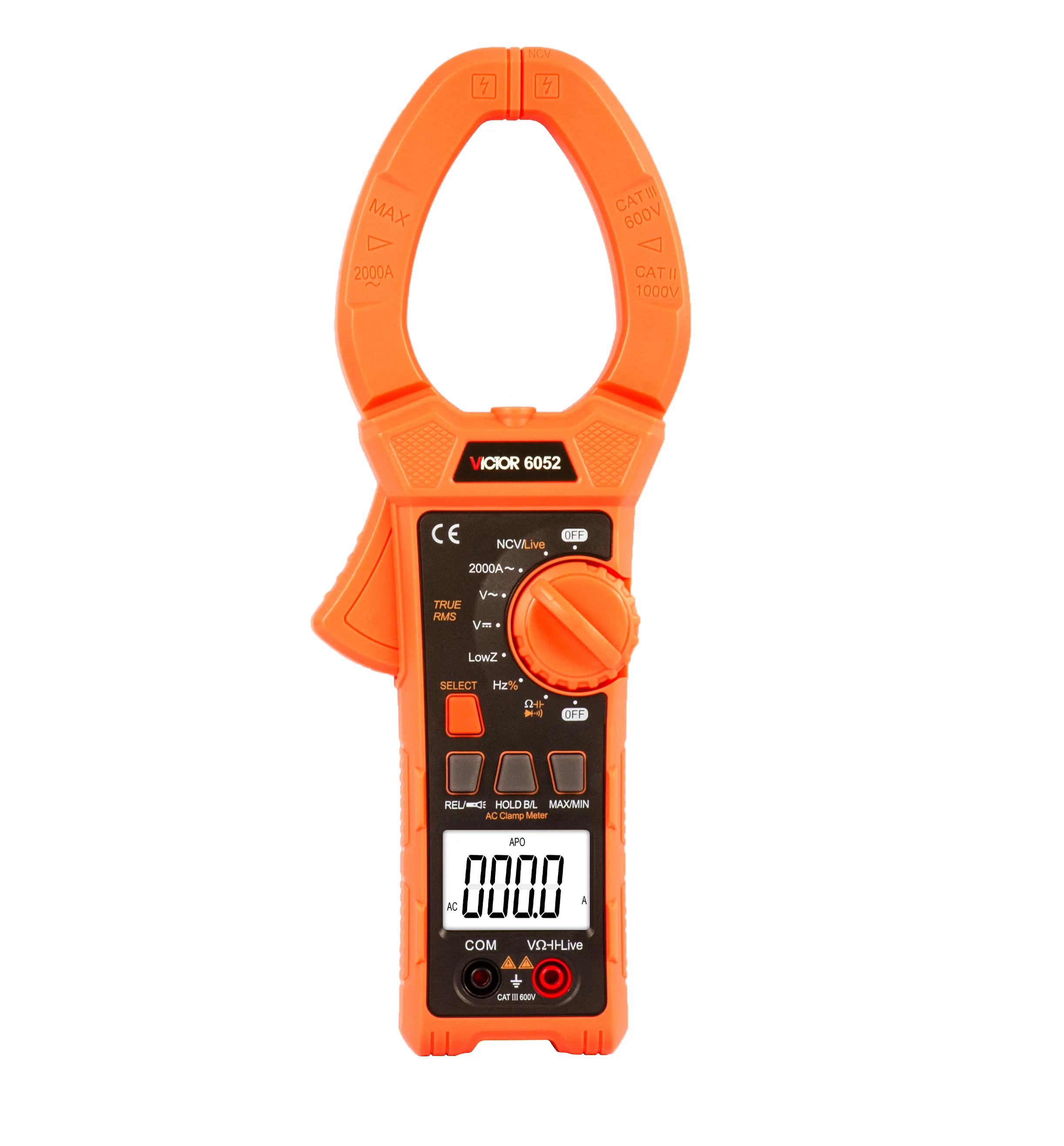 VICTOR China Manufacturer New 6052 Clamp Meters 5999 Count Ac Dc 1000v AC2000A With Max/Min NCV V.F.C