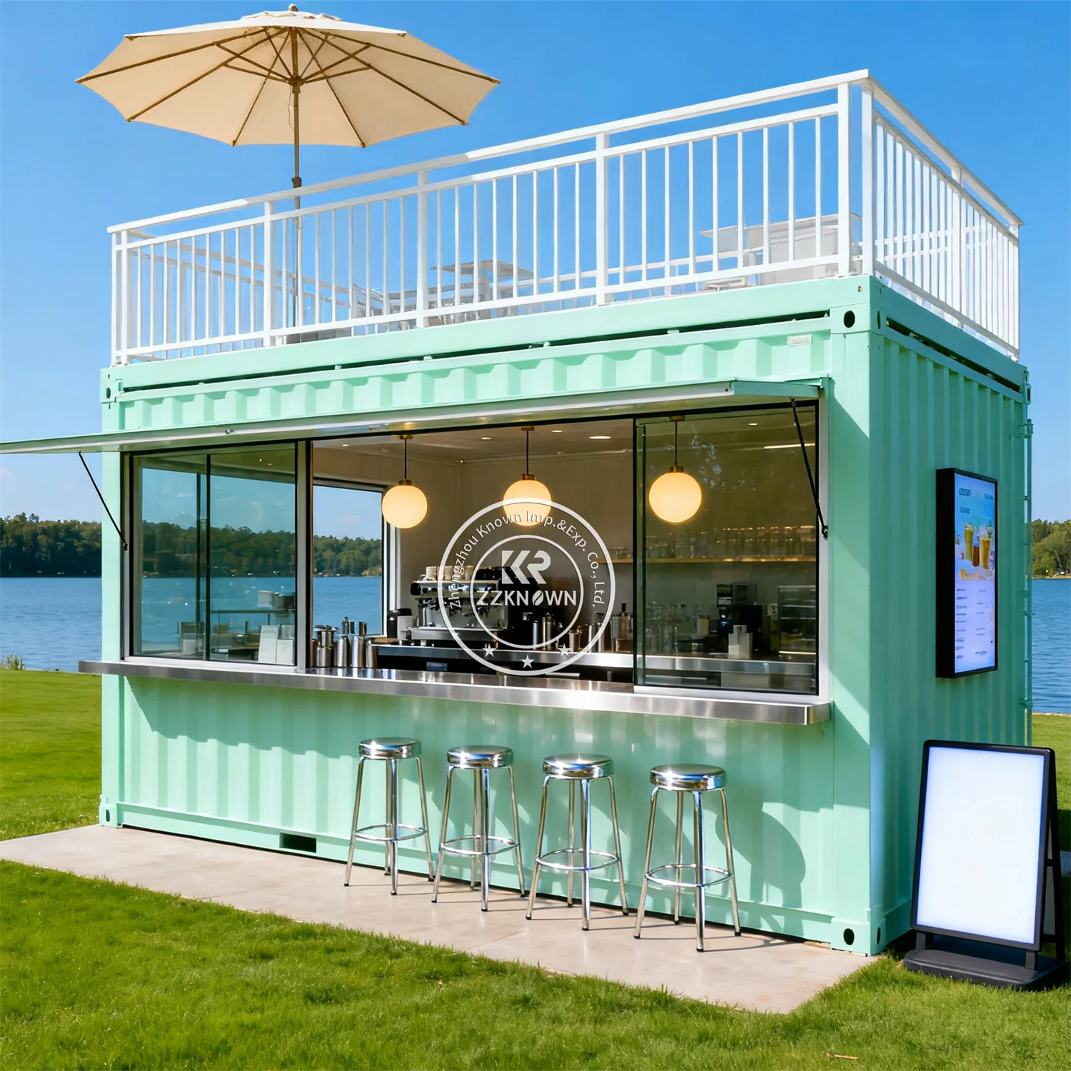 

Shipping Bar Prefab Coffee Shop Container Restaurant Modular Portable Outdoor Container Cafe Kiosk for Park and Beach