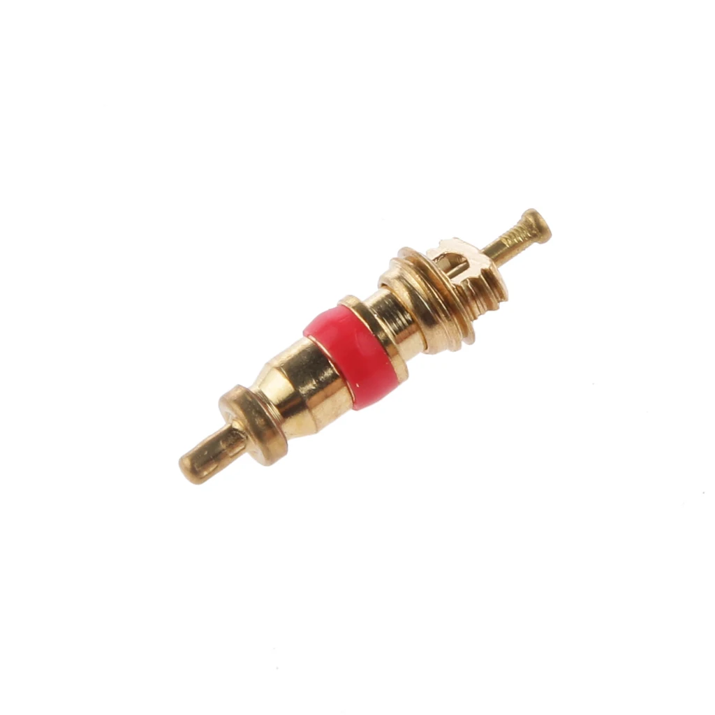 Car Tire Brass Valve Core Kit Smooth Gas Nozzle Repair Replacement Accessory for Automobile Motorcycle Bike