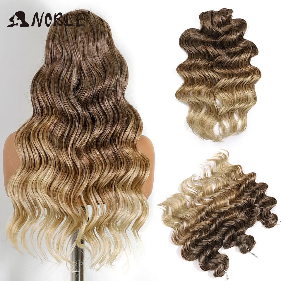 

Noble Crochet Braids Hair 24 Inch Water Wave Braiding Hair Extensions Ombre Blonde Deep Wave Curl Twist Crochet Hair Extension