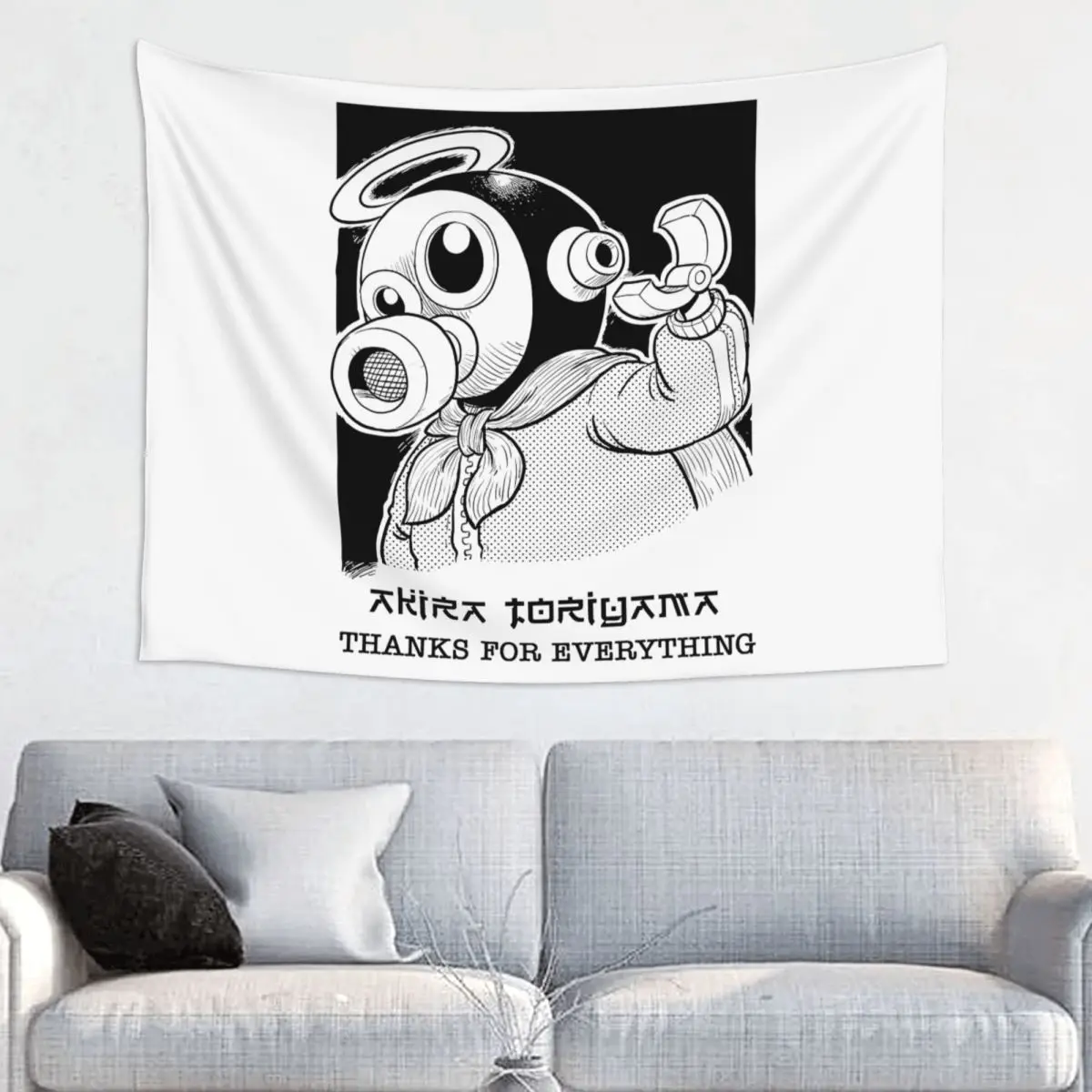 Goodbye Toriyama Tapestry Wall Hanging Printed Fabric Tapestry Anime Boho Decoration Room Home Decor 95x73cm