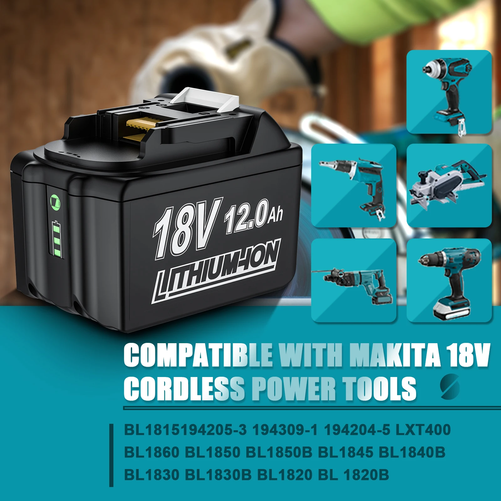 Pour Batterie Makita 18V 3.0AH/4.0AH/6.0AH/9.0AH Batterie Rechargeable BL1830 BL1815 BL1860 Batterie d'outil électrique de remplacement