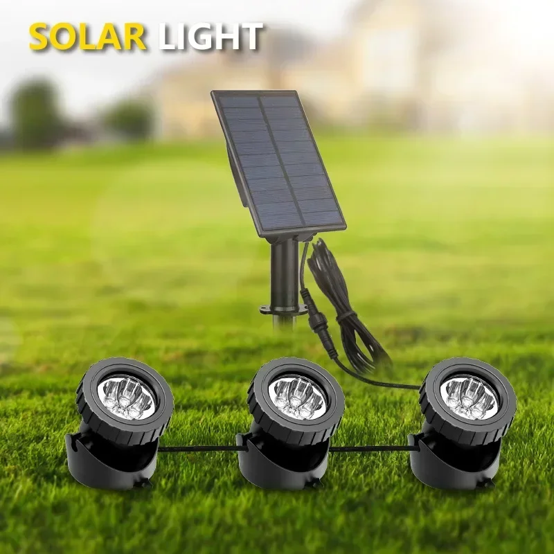 Solar Underwater Lights Outdoor RGB Waterproof Garden Pool Yard Landscape Spotlights Pond Aquarium Fish Tank Decor Solar Lamp