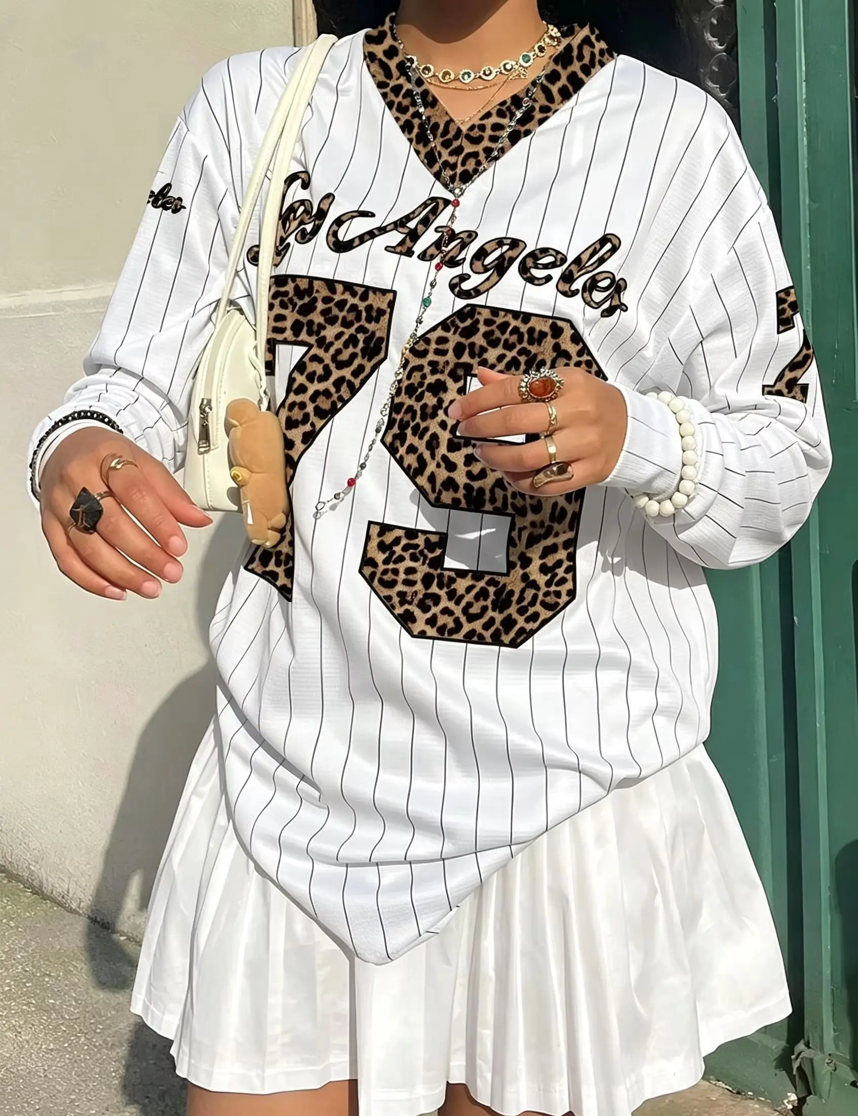 Hot Sale Los Angeles No.79 Football Jersey American Style Street Jersey V-neck Long Sleeve Summer Trend Casual Fashion T-shirt