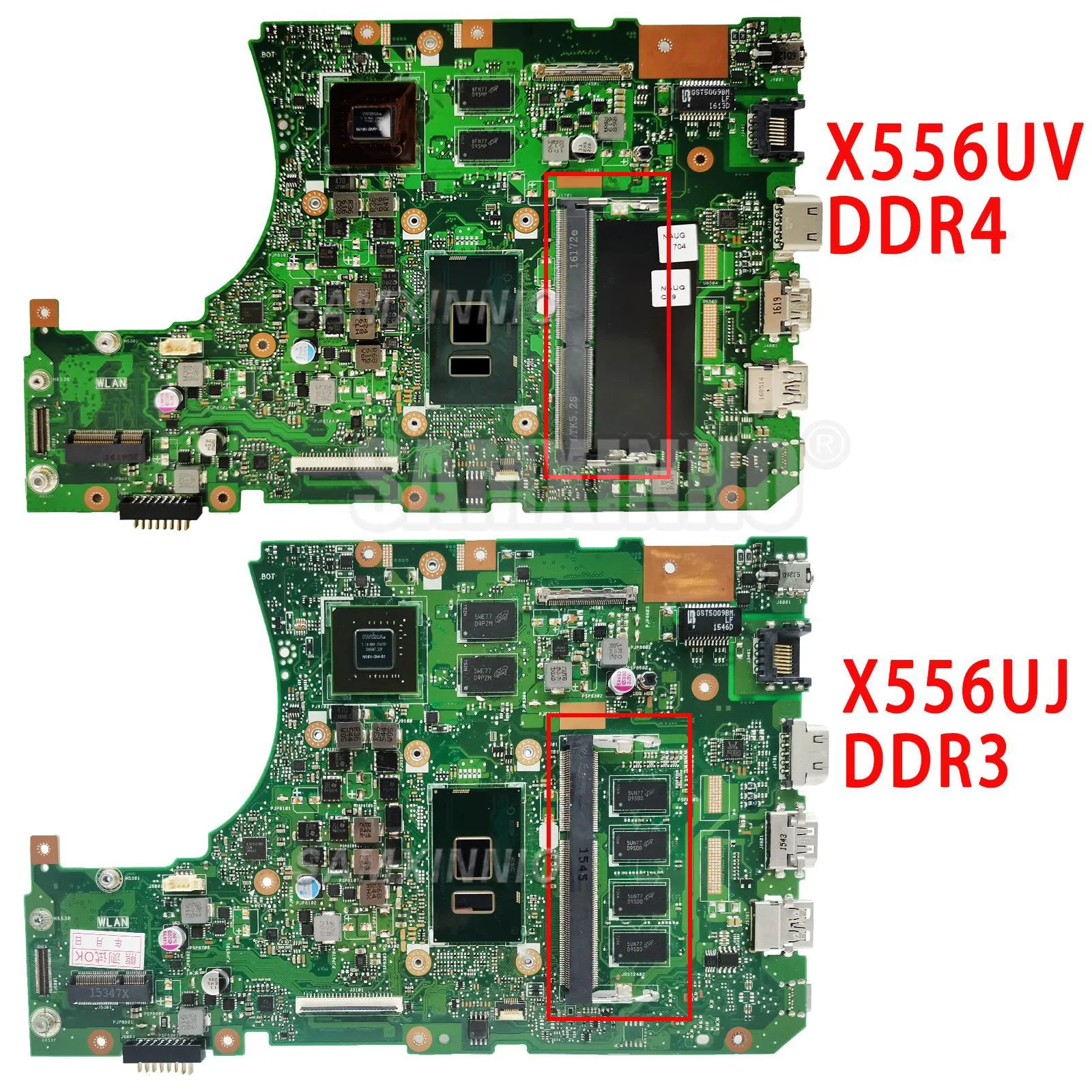 Imagem -02 - Placa-mãe para Laptop Asus X556uj X556uq X556uq X556urk X556uqk X556uf A556u X556u i5 i7 Gt930m 940m 930mx 940mx