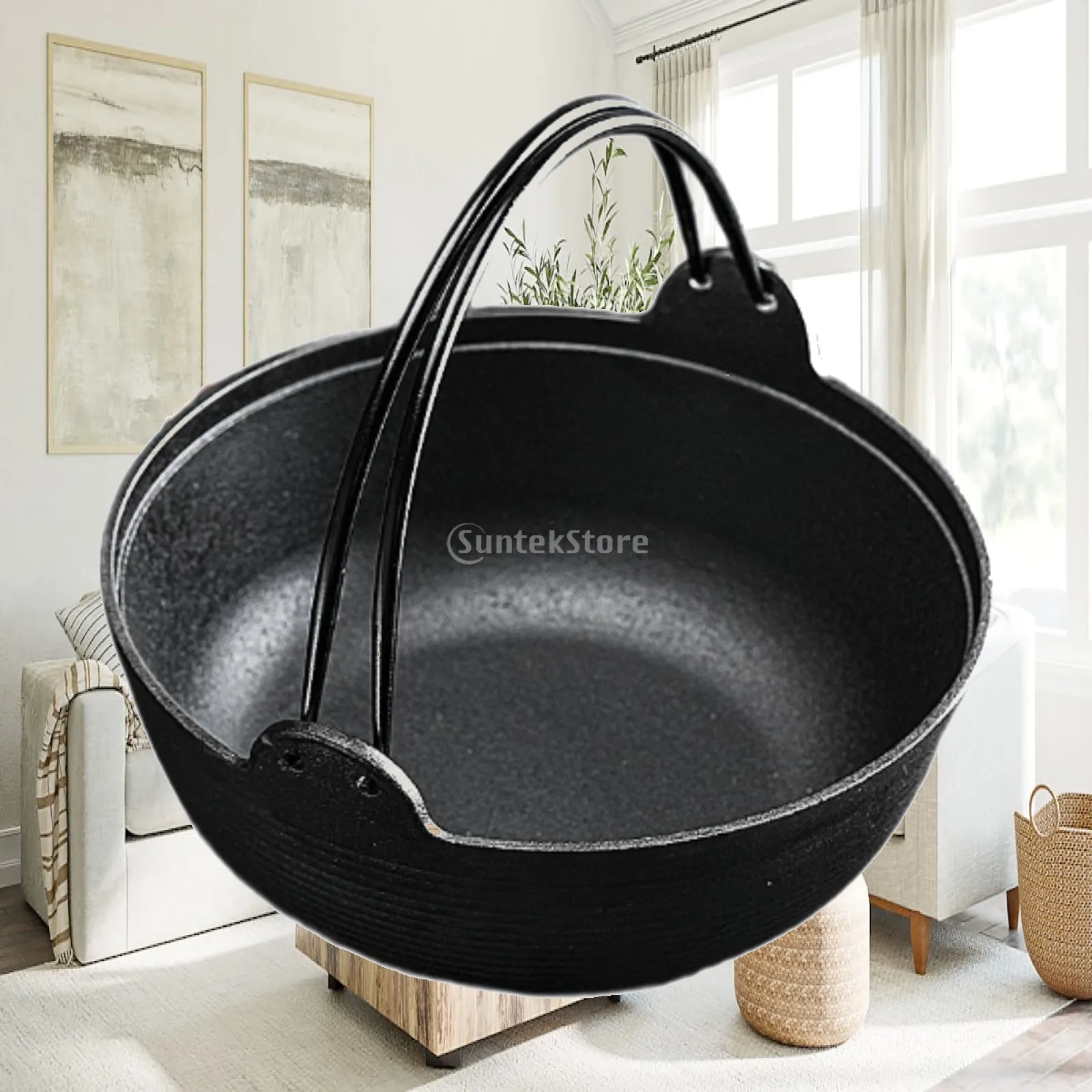 Sukiyaki Nabe Pot with Handle Utensil Soup Pot for Stews Restaurants Outdoor