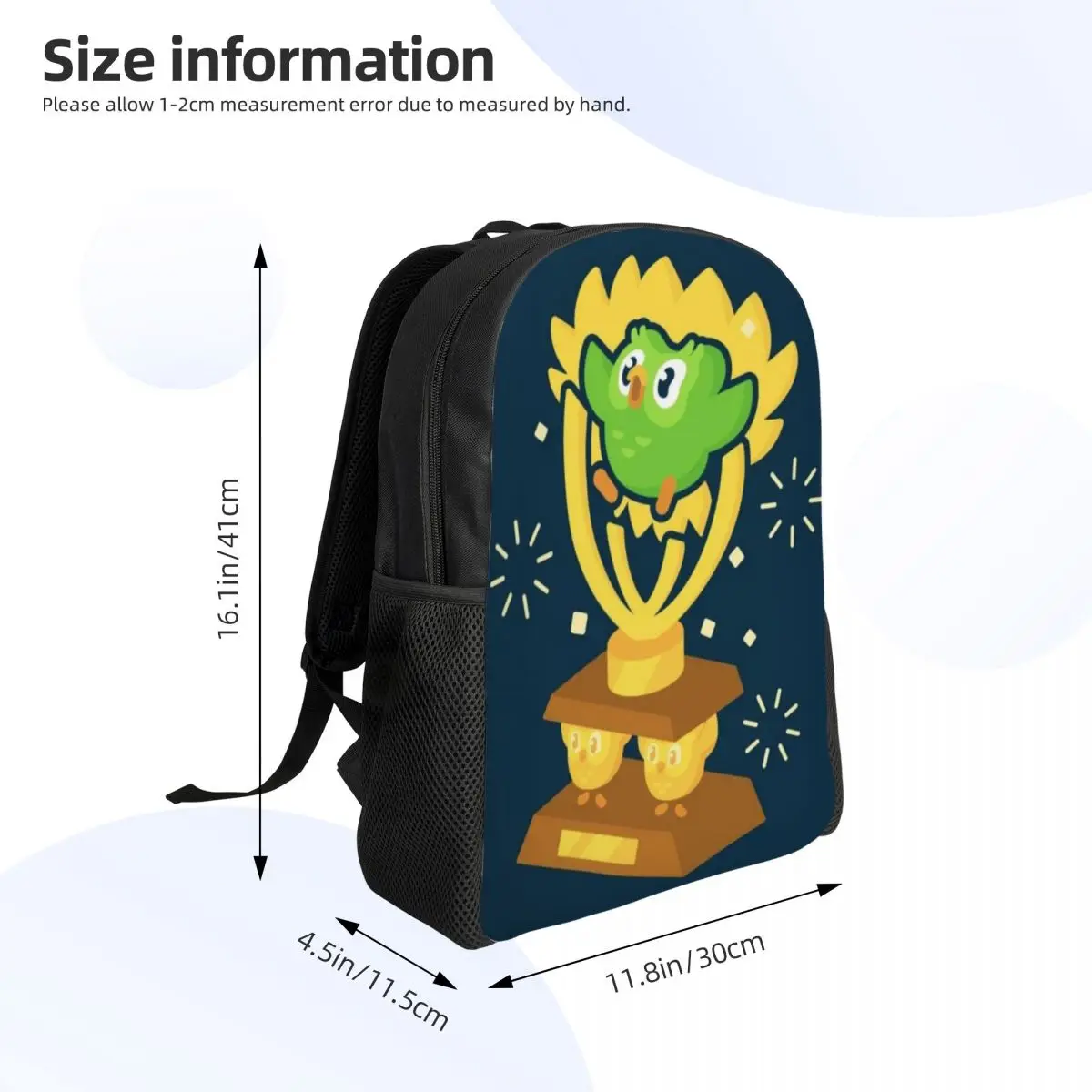 حقائب ظهر مخصصة D-Duolingos Win للنساء والرجال مقاومة للماء حقيبة مدرسية جامعية على شكل بومة الثنائية حقائب كتب مطبوعة #4