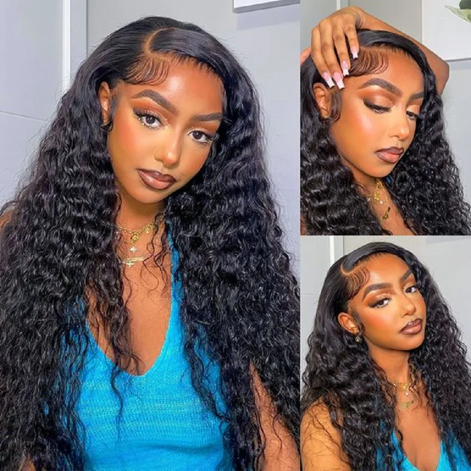 

13x6 lace frontal wig deep wave water wave bob cheap wigs curly 100% human hair wigs glueless on sale clearance for women choice