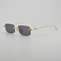 2024 Sunglasses For Women Stylish Vintage Carter Luxury Eyewear Frame Big Square Titanium Rimless Designer Men SUN GLASSES