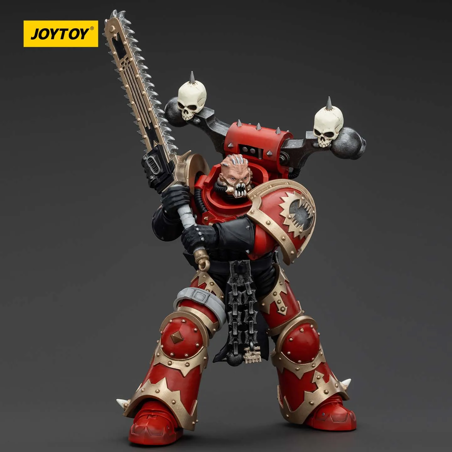 JOYTOY Dark Source Warhammer 40k World Devourer JT00560 1/18 Model Speelgoed van Berserker Warrior Uitgerust met Ripper Chain Saw Sword