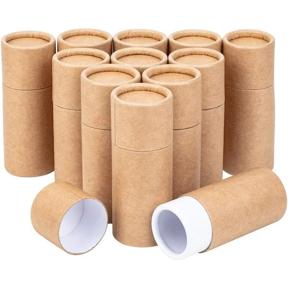 12PCS 20ml BurlyWood Kraft Paperboard Tubes Round Kraft Paper Containers for Pencils Tea Caddy Coffee Cosmetic