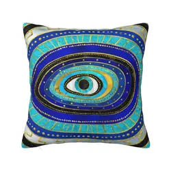 Custom Evil Eye Amulet Ornament Luxury Pillow Cover Chair Cushion