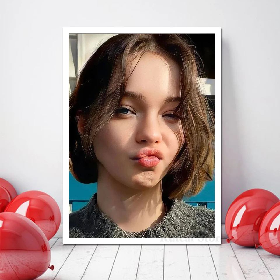 إيما مايرز ملصق جدار الفن قماش اللوحة أبيض وأسود صورة فتاة غرفة ديكور المنزل #4