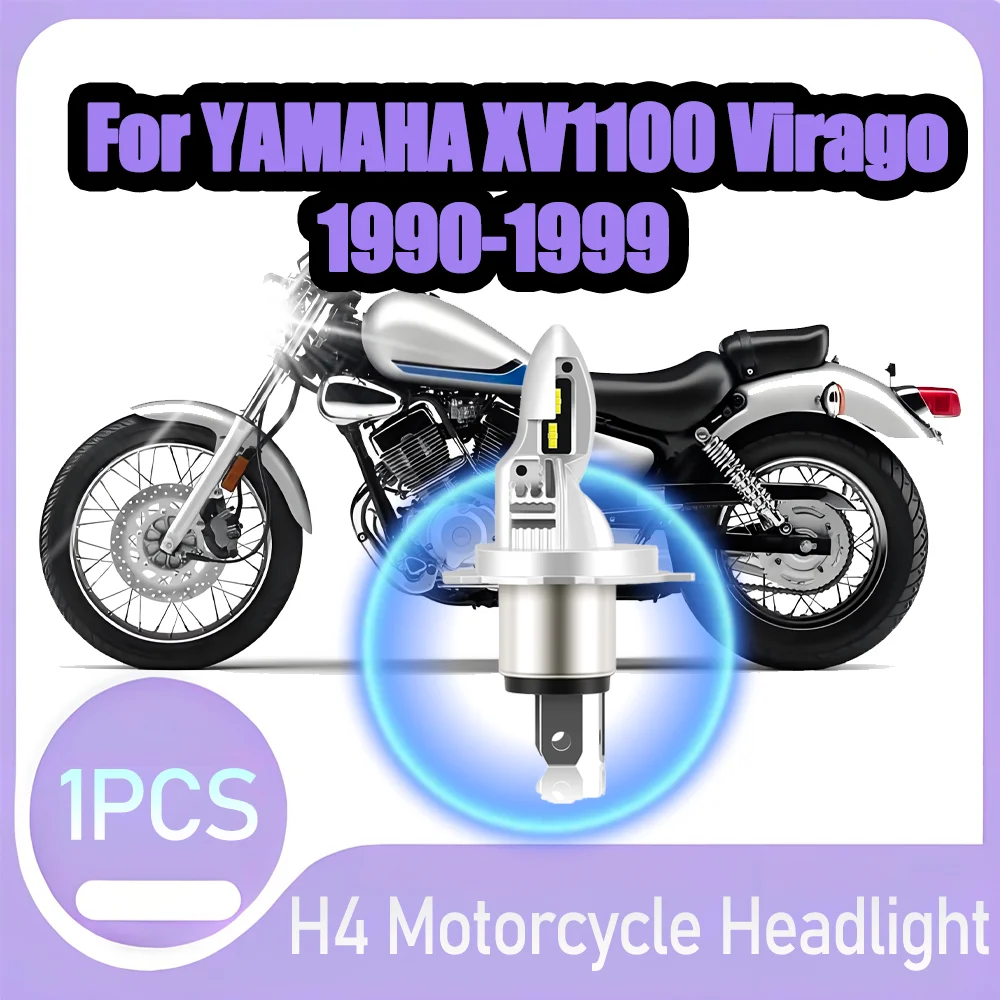 

1PCS High Power H4 LED Headlight Bulb 10000LM Motorcycle Head Lamp 12V Super Bright For YAMAHA XV1100 Virago 1990-1999 1991 1992