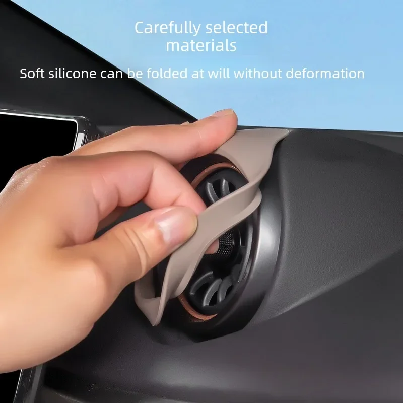 Pour BYD Dolphin 2025, version conduite intelligente : garniture de ventilation AC et couvercle en silicone pour tableau de bord central, accessoires intérieurs de voiture