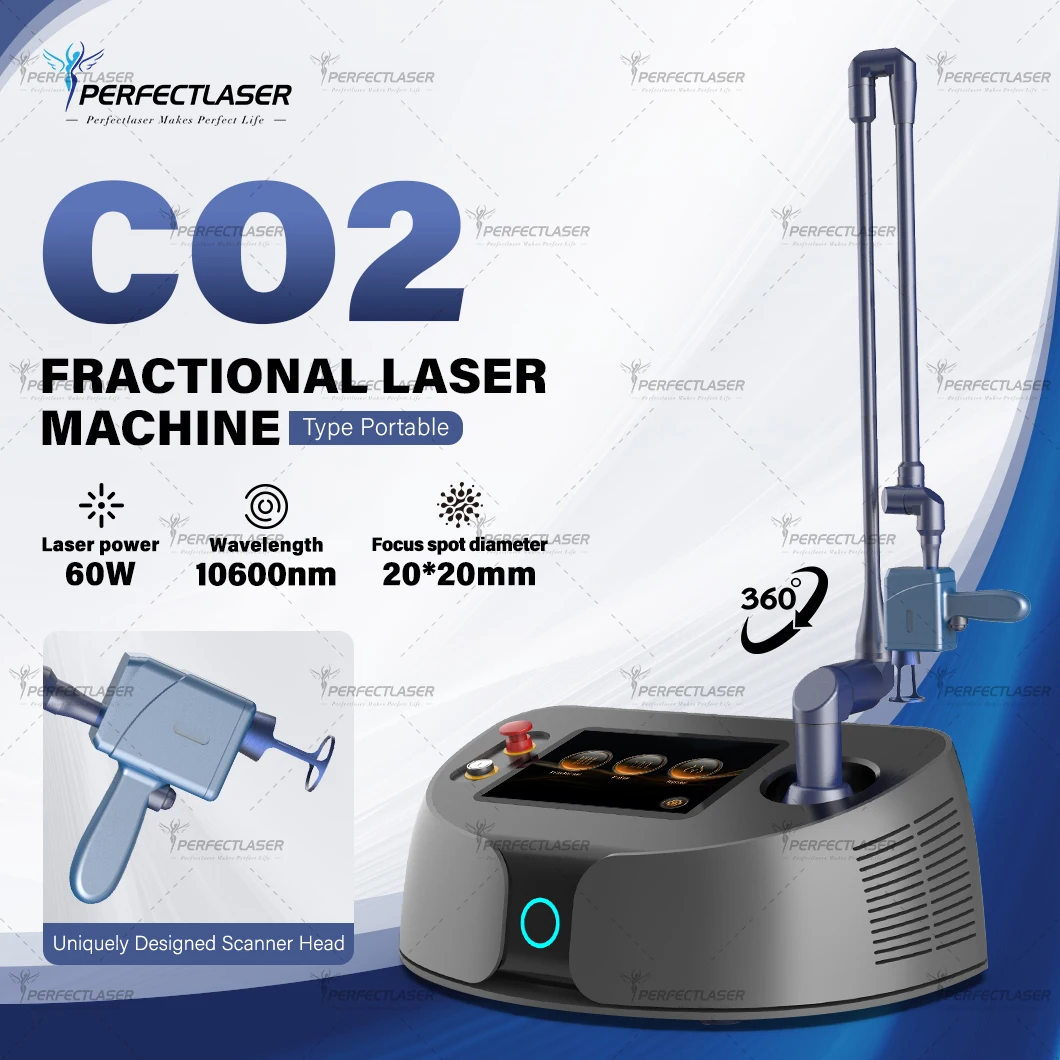 Perfectlaser Portable Co2 Fractional Laser Machine for Professional Skin Rejuvenation Wrinkle Removal Scar Treatment Equipment