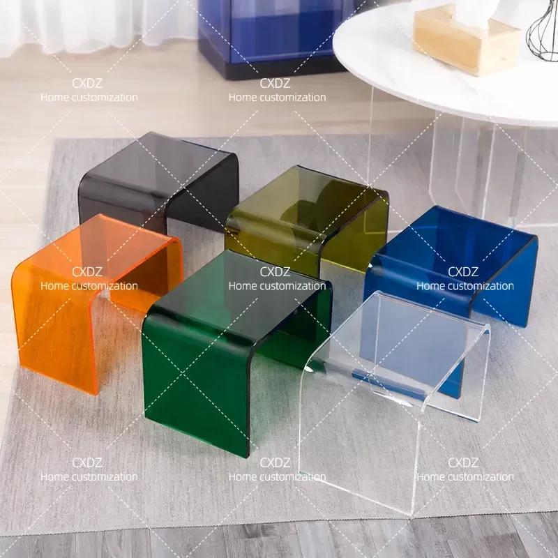 Transparent Acrylic Side Table Nordic Living Room Movable Bay Window Small Coffee Table Light Luxury Sofa Corner End Table